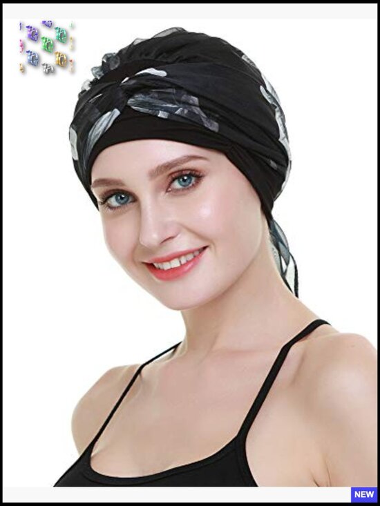 Lightweight Viscose Head Scarf Turban Chemo Cap Elegant Stretchy Pre-Tied main image 7